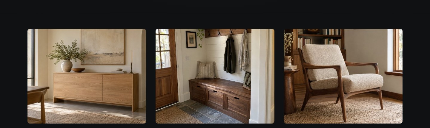 Portfolio Store Obsidian using the same woodworker portfolio photographs